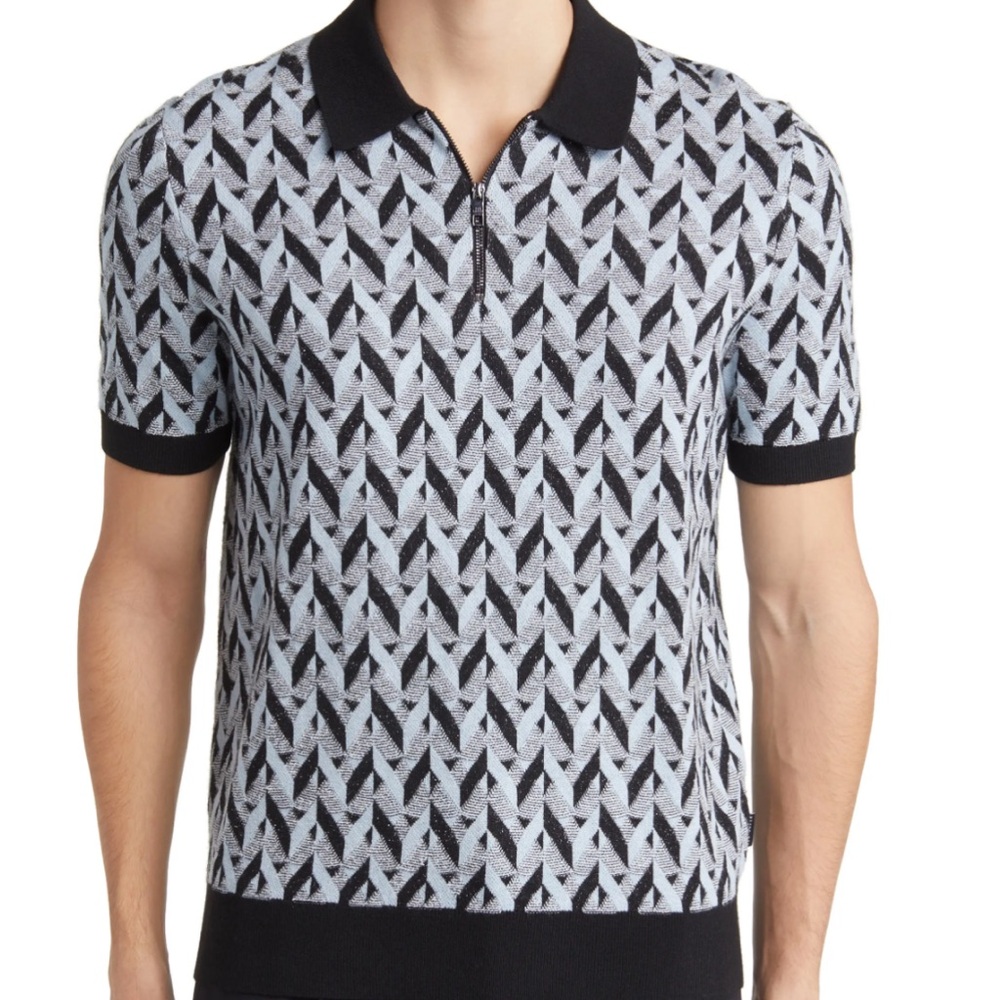 Ted Baker Black and Gray Polo Shirt